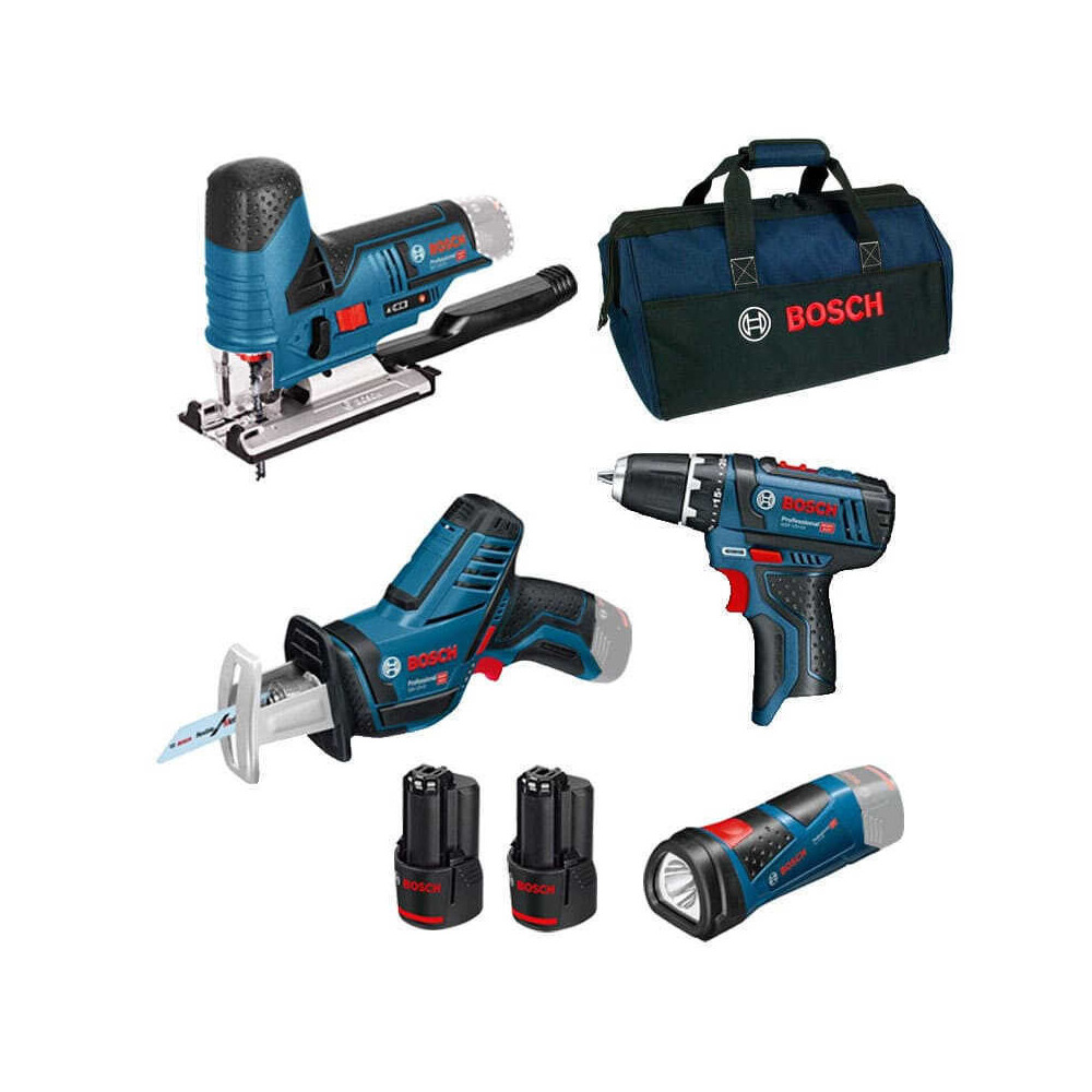 Pack 4 outils 12V 2X20AH kit en sac Bosch Professional 0615990M06
