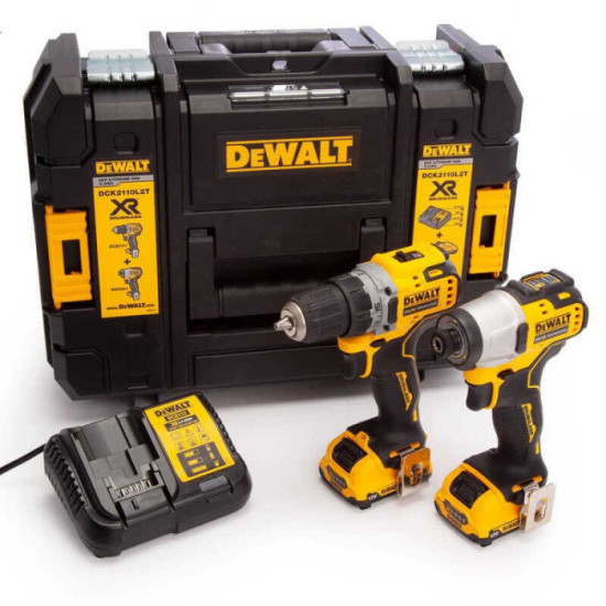Pack DeWalt DCK2110L2T-QW 12V XR DCD701 + DCF801
