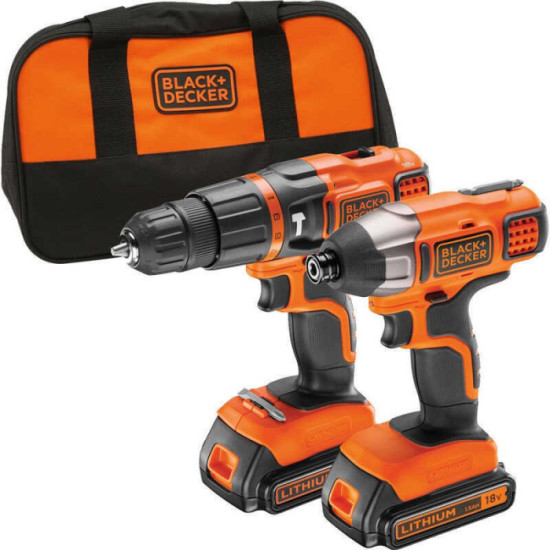 Pack perceuse et visseuse à chocs 18 V BLACK+DECKER BDCHIM18B