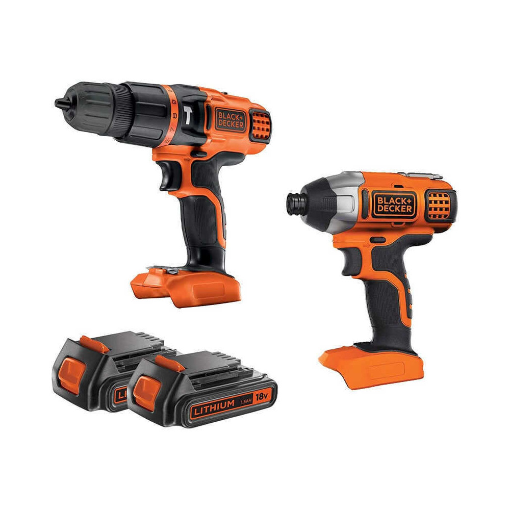 Pack perceuse et visseuse à chocs 18 V BLACK+DECKER BDCHIM18B
