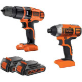 Pack perceuse et visseuse à chocs 18 V BLACK+DECKER BDCHIM18B