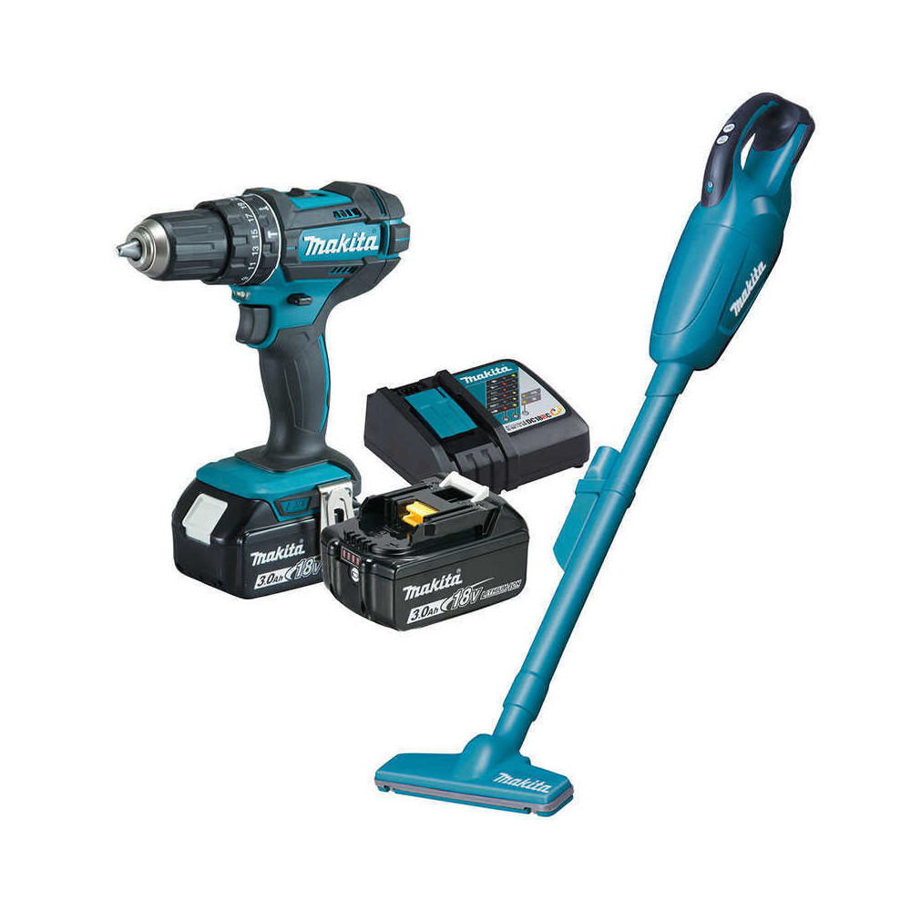 Pack Makita DLX2422 perceuse DHP482 + aspirateur