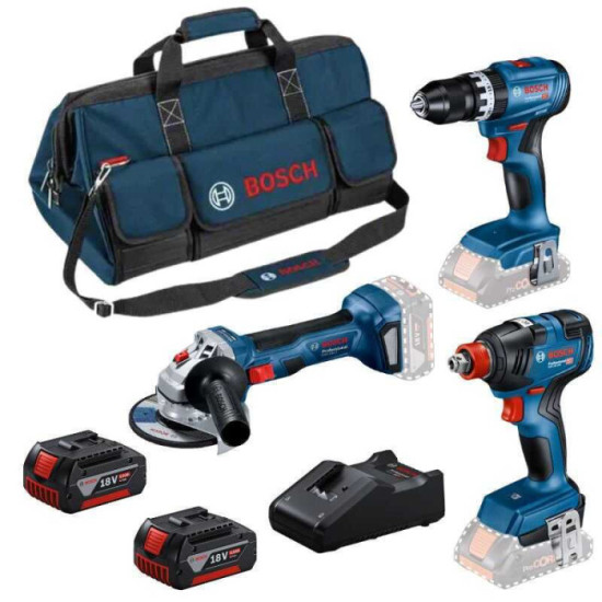 Pack 3 outils Bosch Professional 0615990N31 - 18V - 2x 5,0 Ah