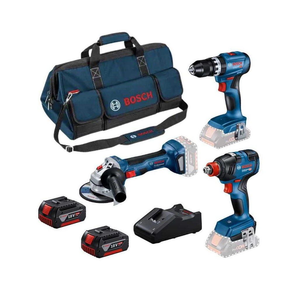 Pack 3 outils Bosch Professional 0615990N31 - 18V - 2x 5,0 Ah
