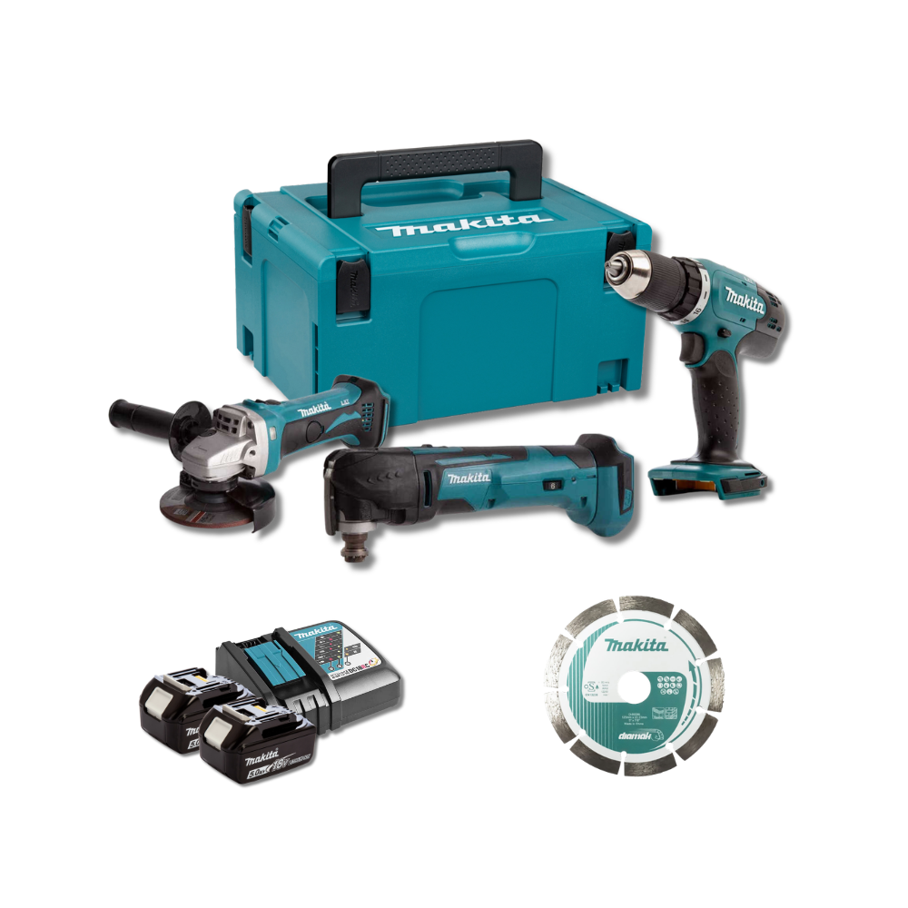 Pack électricien DDF453 DTM51 DGA452 2X50AH en makpac Makita
