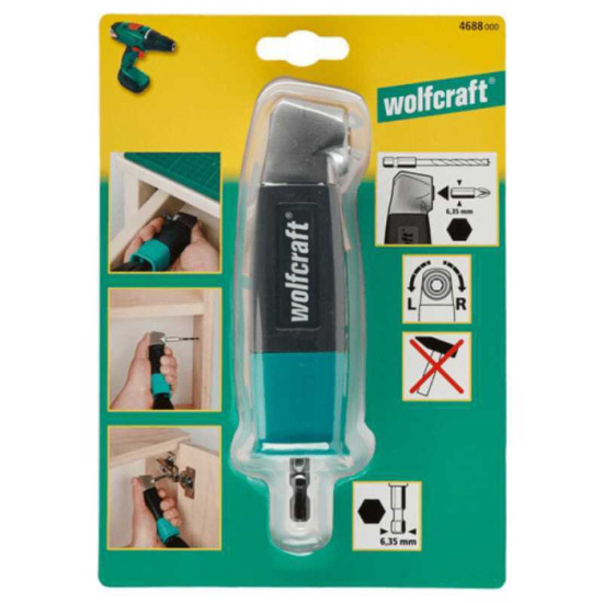 Renvoi d'angle Wolfcraft 4688000 hexagonal 1/4"