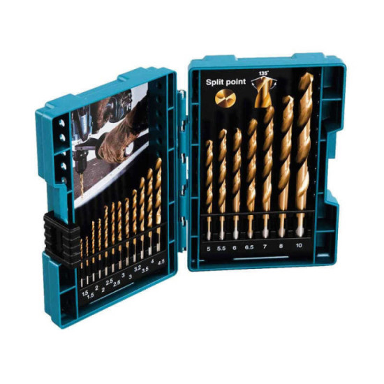 Coffret 19 forets métaux Makita D-67527 HSS-TiN HT