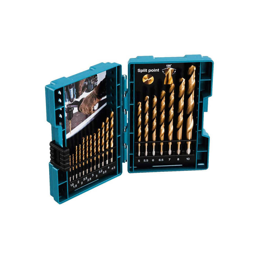 Coffret 19 forets métaux Makita D-67527 HSS-TiN HT