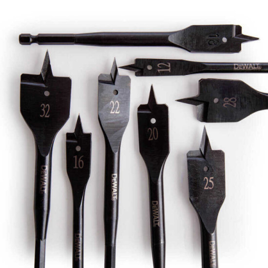 Coffret de 8 mèches à bois plates pour perceuse DeWalt DT7943B