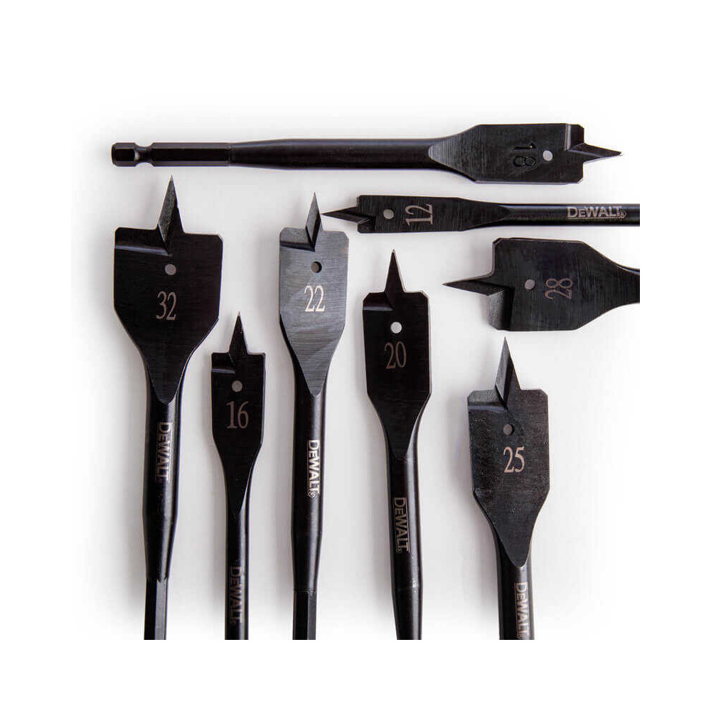 Coffret de 8 mèches à bois plates pour perceuse DeWalt DT7943B
