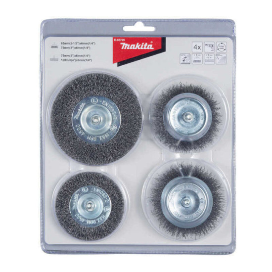 Set 4 brosses métalliques perceuse Makita D-65729