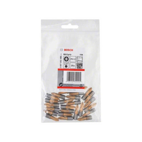 Embouts PH2 25 mm extra dur x25 Bosch Professional 2607002488
