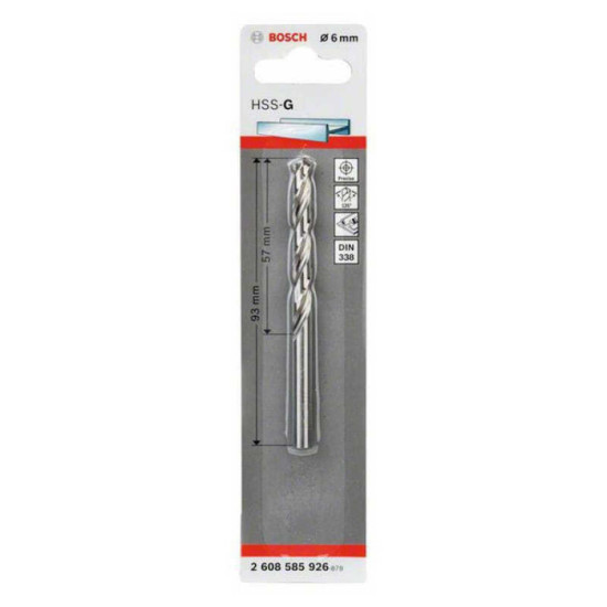 Foret métal HSS-G Bosch 2608585926 Ø6 x 93 mm