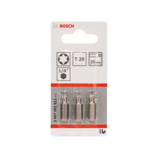 Embout de vissage Torx T20 Bosch 2607001611 x3