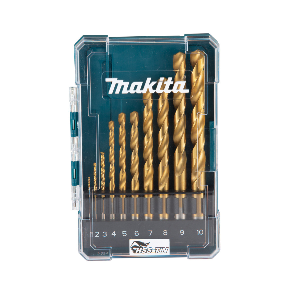 Coffret 10 forets métaux Makita D-72849 HSS-TiN HT