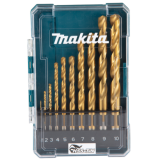Coffret 10 forets métaux Makita D-72849 HSS-TiN HT