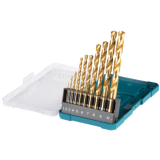 Coffret 10 forets métaux Makita D-72849 HSS-TiN HT