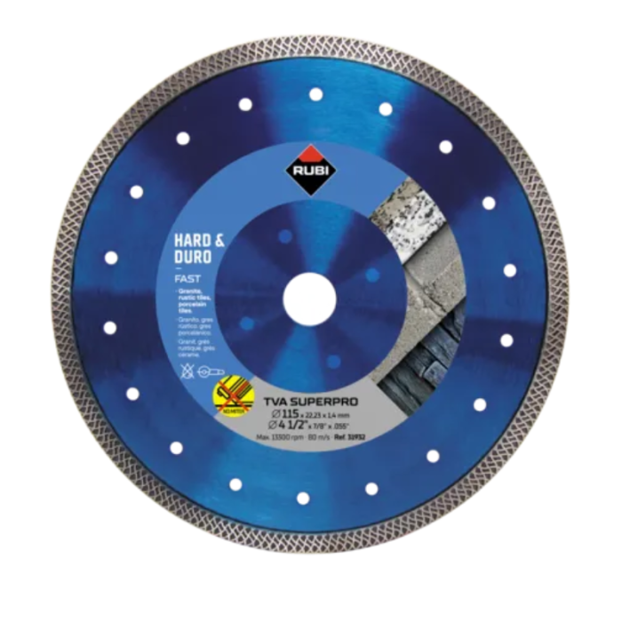 Disque diamant matériaux durs O180X222 turbo viper tva Rubi 31934