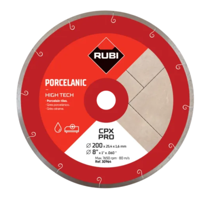 Disque diamant grès porcelaine O200X254 jslot cpx Rubi 30964