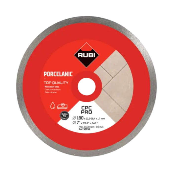 Disque diamant grès porcelaine O180X254 continu cpc Rubi 30955