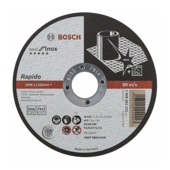 Disque à tronçonner inox Bosch 2608602221 Ø125 mm