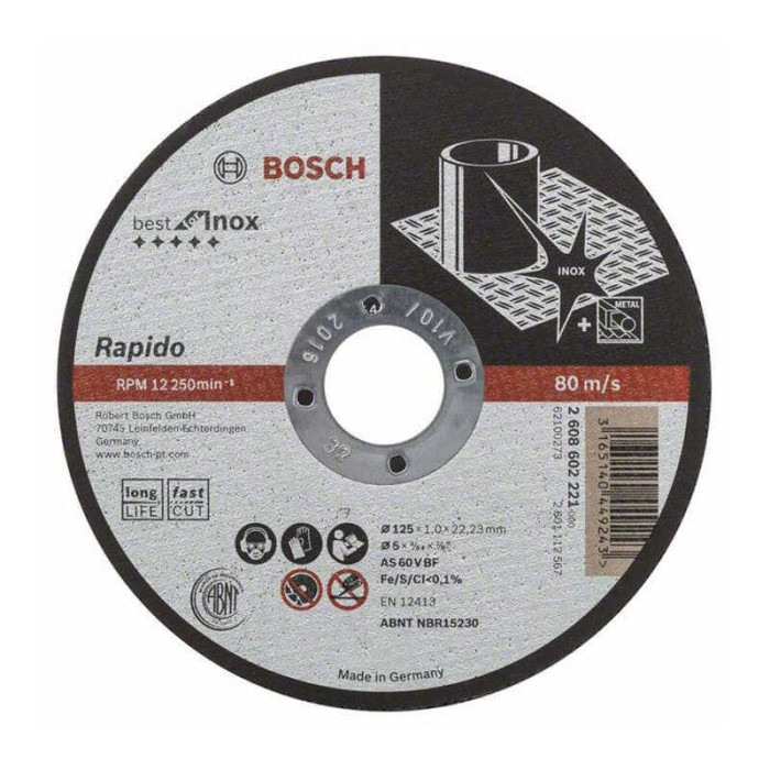 Disque à tronçonner inox Bosch 2608602221 Ø125 mm