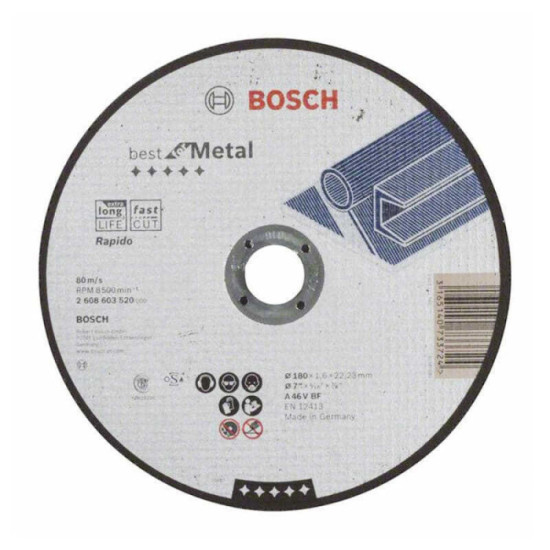 Disque à tronçonner Bosch 2608603520 Ø180 mm métal