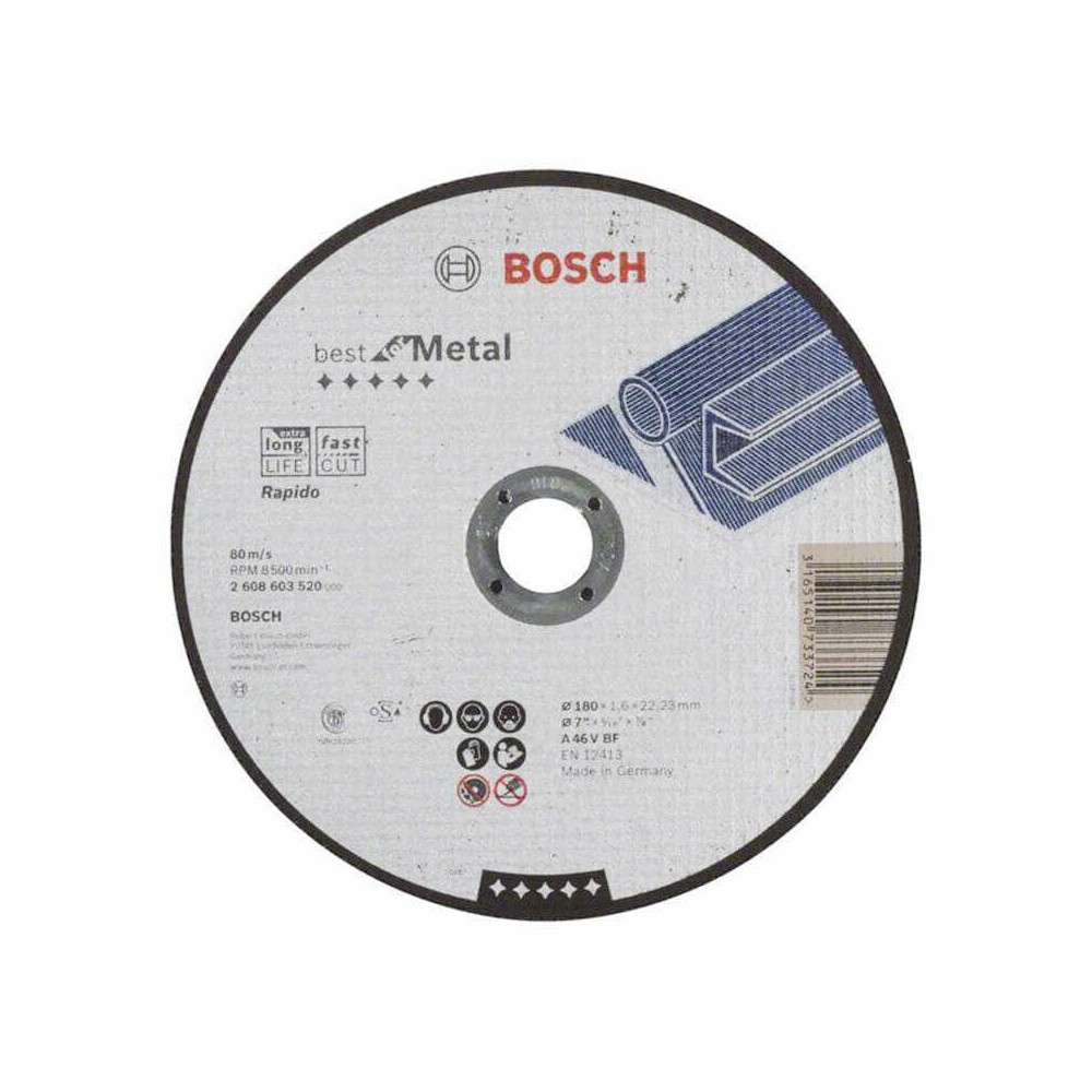 Disque à tronçonner Bosch 2608603520 Ø180 mm métal