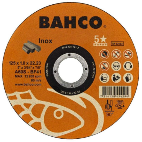 Disque à tronçonner inox Bahco 3911-125-T41-IM 125 mm