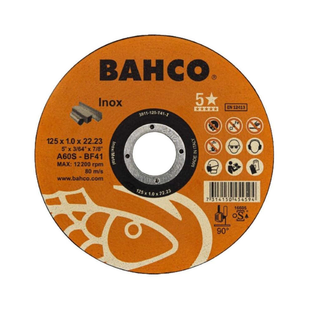 Disque à tronçonner inox Bahco 3911-125-T41-IM 125 mm