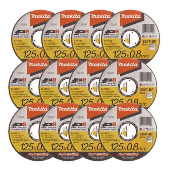 Lot 12 disques tronçonner métal inox b 45733 Makita B-45733-12