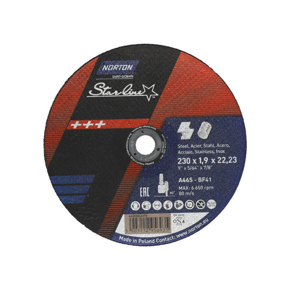 Disque à tronçonner Norton 66252843278 230 x 1,9 mm