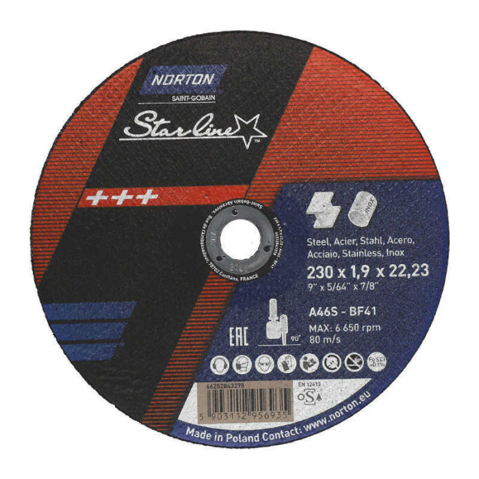 Disque à tronçonner Norton 66252843278 230 x 1,9 mm
