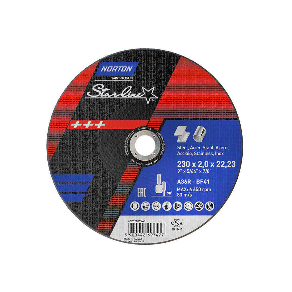 Disque à tronçonner Norton 66252837248 230 x 2,0 mm