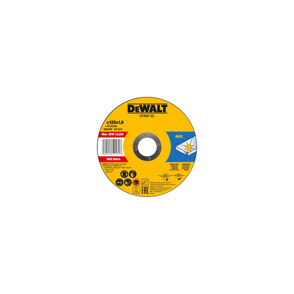 Disques à tronçonner inox Ø125 mm DeWalt DT3507-QZ