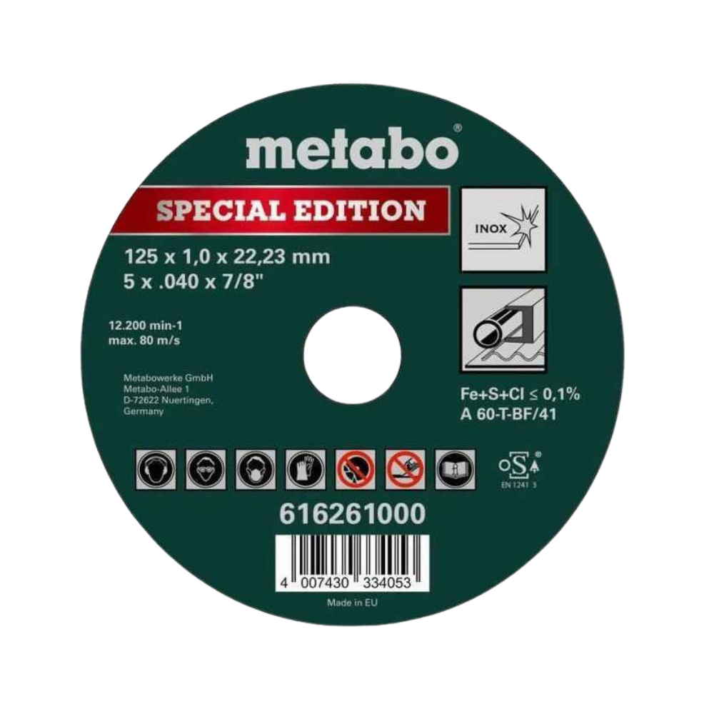 Lot de 25 disques à tronçonner 125 mm Metabo 616261000x25