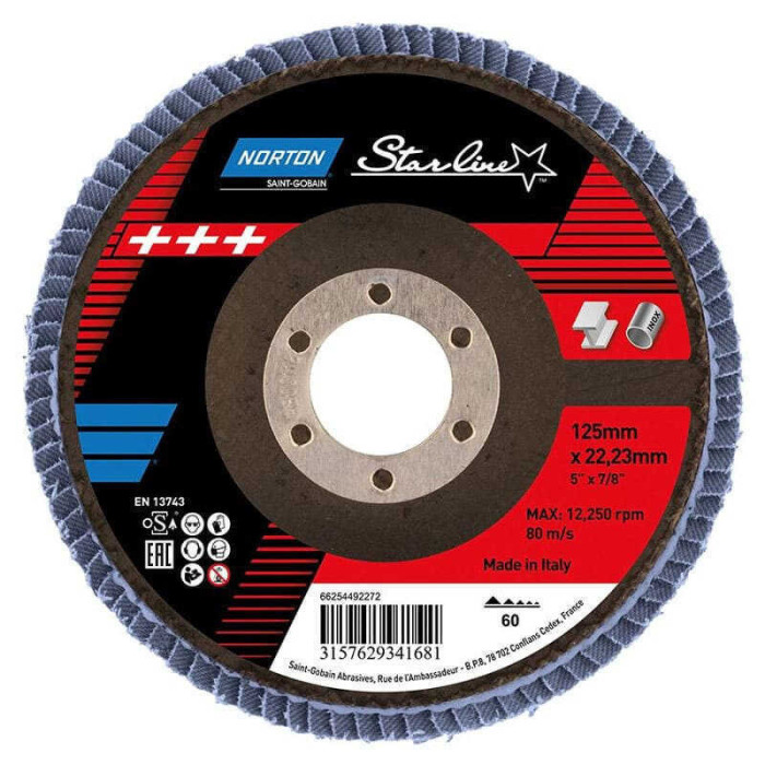 Disque à lamelles plat Norton 69957399979 grain 60