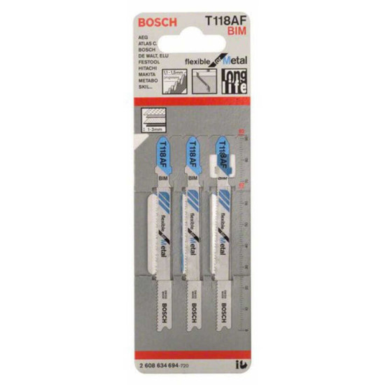 Lame scie sauteuse Bosch T 118 AF 2608634694 x3