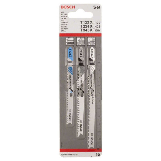 Pack 3 lames de scie sauteuse Bosch 2607010515