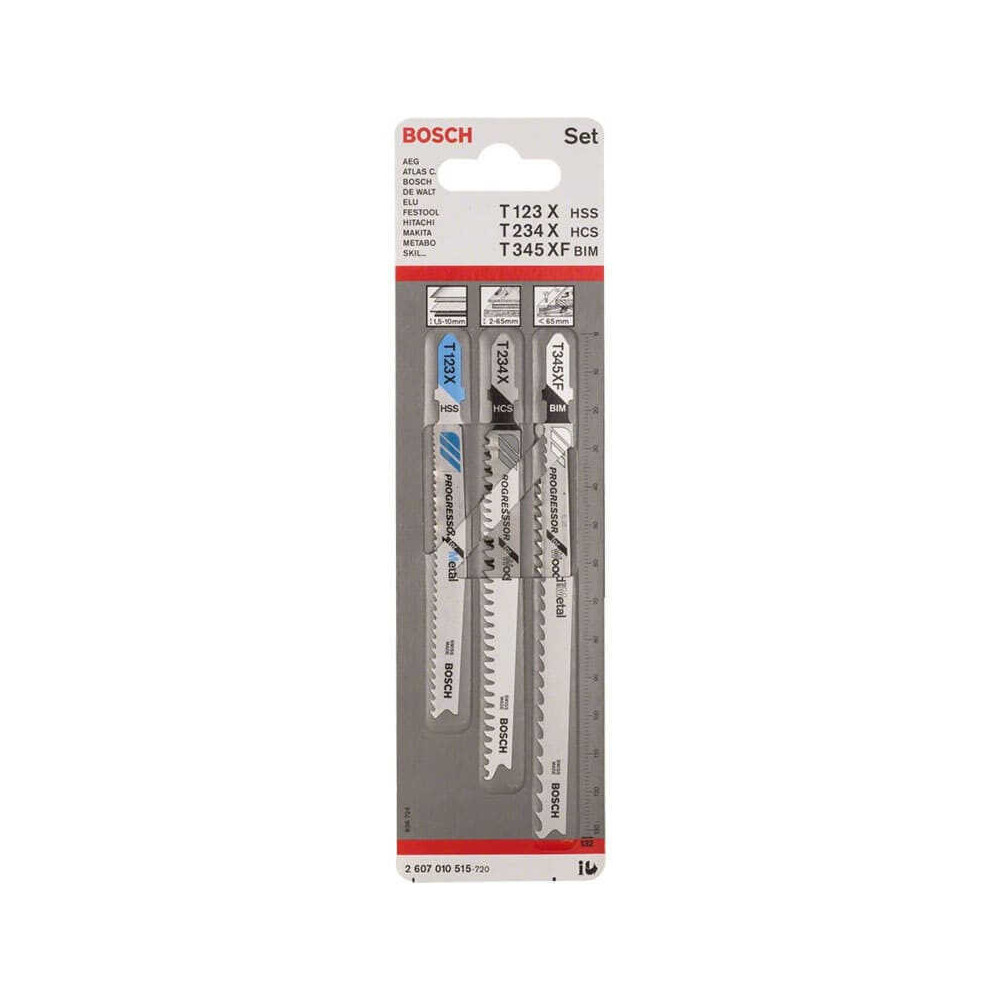 Pack 3 lames de scie sauteuse Bosch 2607010515