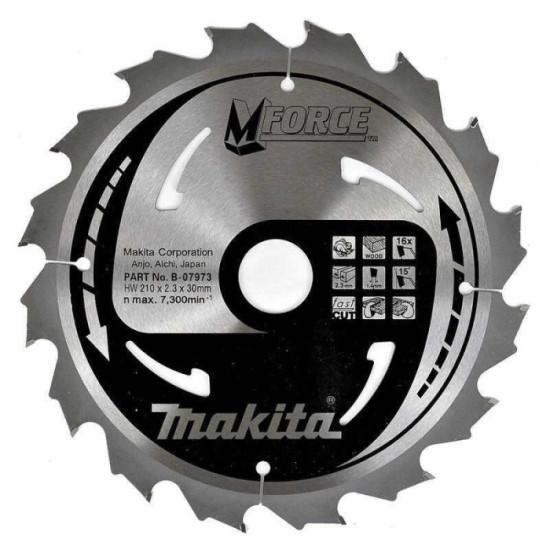 Lames carbures "MForce", pour bois Makita B-07973