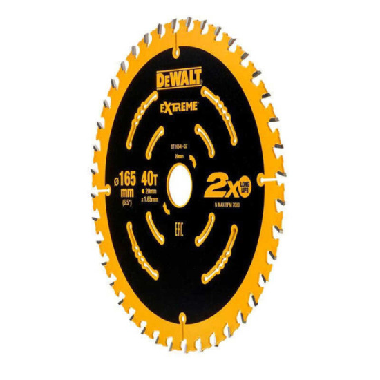 Lame DeWalt DT10640-QZ Extreme 165 x 20 mm 40 dents