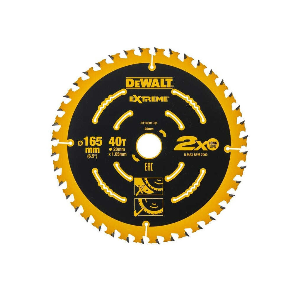 Lame DeWalt DT10301-QZ Extreme 165 x 20 mm 40 dents