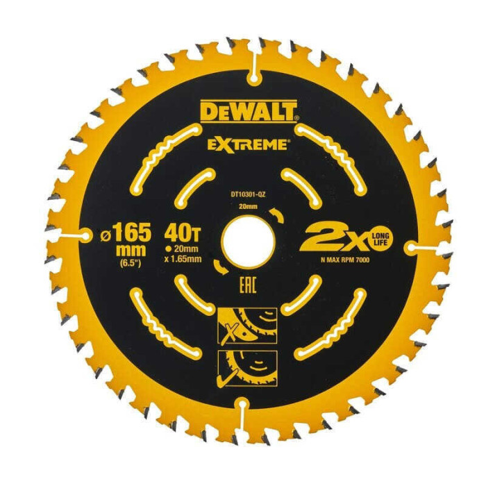 Lame DeWalt DT10301-QZ Extreme 165 x 20 mm 40 dents