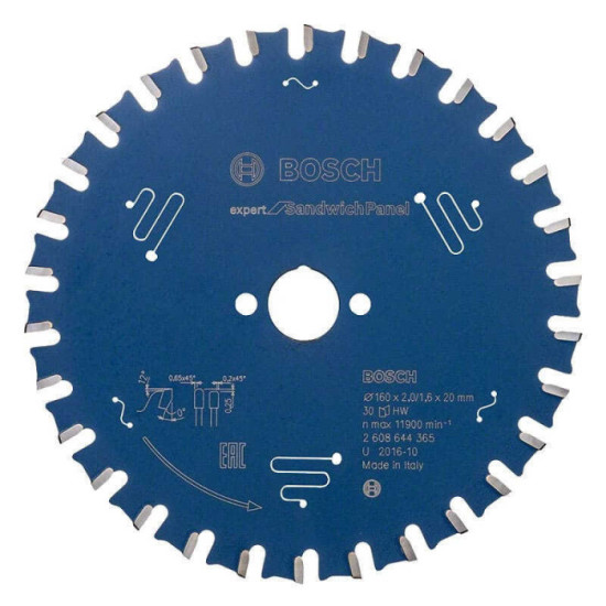 Lame scie circulaire Bosch 2608644365 Ø160 sandwich