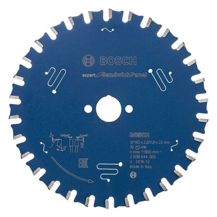 Lame scie circulaire Bosch 2608644365 Ø160 sandwich