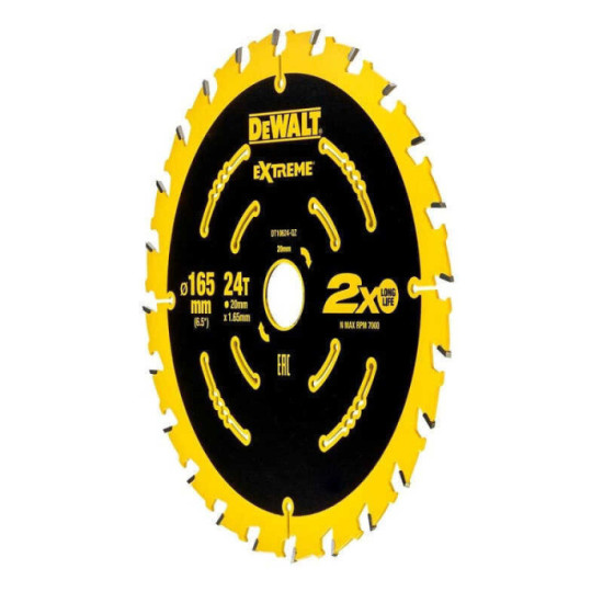 Lame DeWalt DT10624-QZ Extreme 165 x 20 mm 24 dents