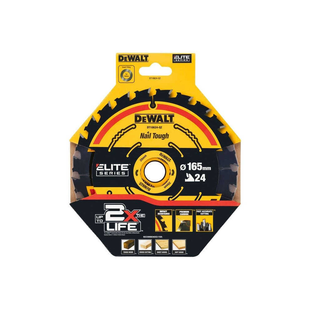 Lame DeWalt DT10624-QZ Extreme 165 x 20 mm 24 dents