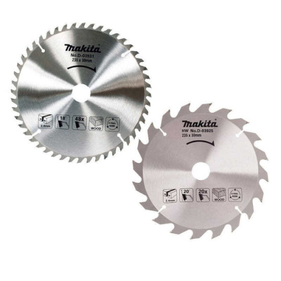 Lot de 2 lames carbure bois standard Makita D-20068