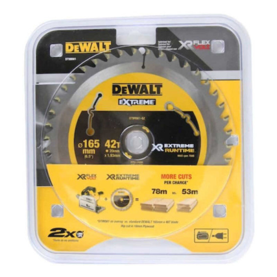 Lame DeWalt DT99561-QZ XR Runtime 165 x 20 mm 42 dents